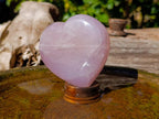 Polished Rose Quartz Gemstone Hearts x 2 Madagascar - Toprock Gemstones and Minerals 