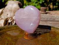 Polished Rose Quartz Gemstone Hearts x 2 Madagascar