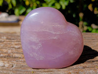 Polished Rose Quartz Gemstone Hearts x 2 Madagascar