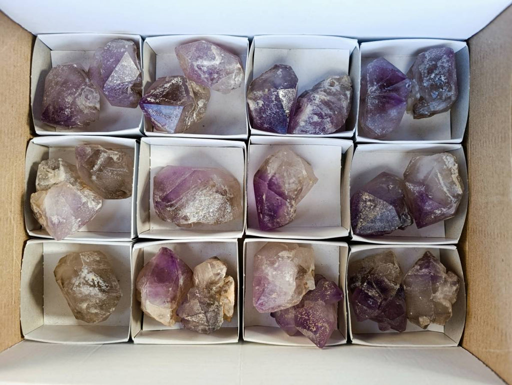 Natural Window Amethyst Crystals x 21 From Madagascar - Toprock Gemstones and Minerals 