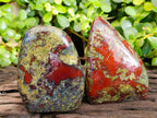 Polished Bastite Dragons Blood Standing Free Forms x 2 From Tshipise, South Africa - Toprock Gemstones and Minerals 