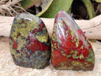Polished Bastite Dragons Blood Standing Free Forms x 2 From Tshipise, South Africa - Toprock Gemstones and Minerals 