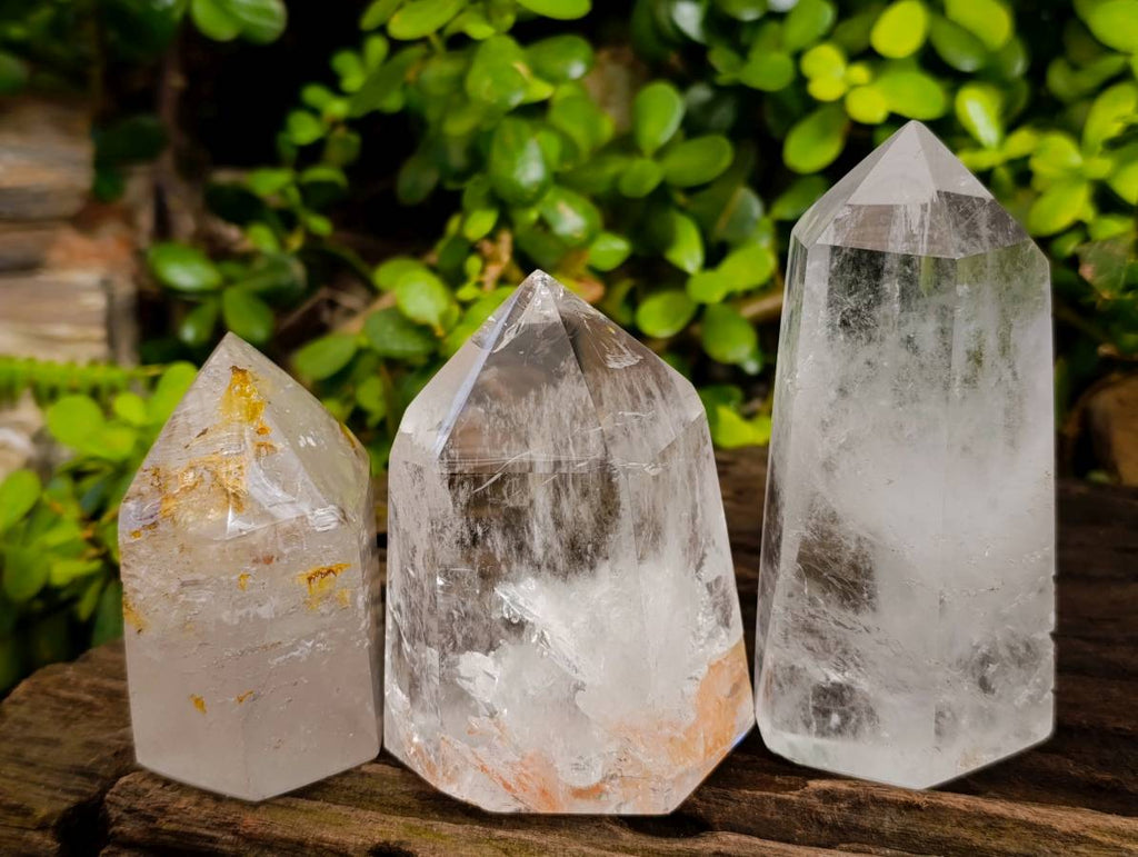 Polished Clear Quartz Crystals x 3 From Madagascar - Toprock Gemstones and Minerals 