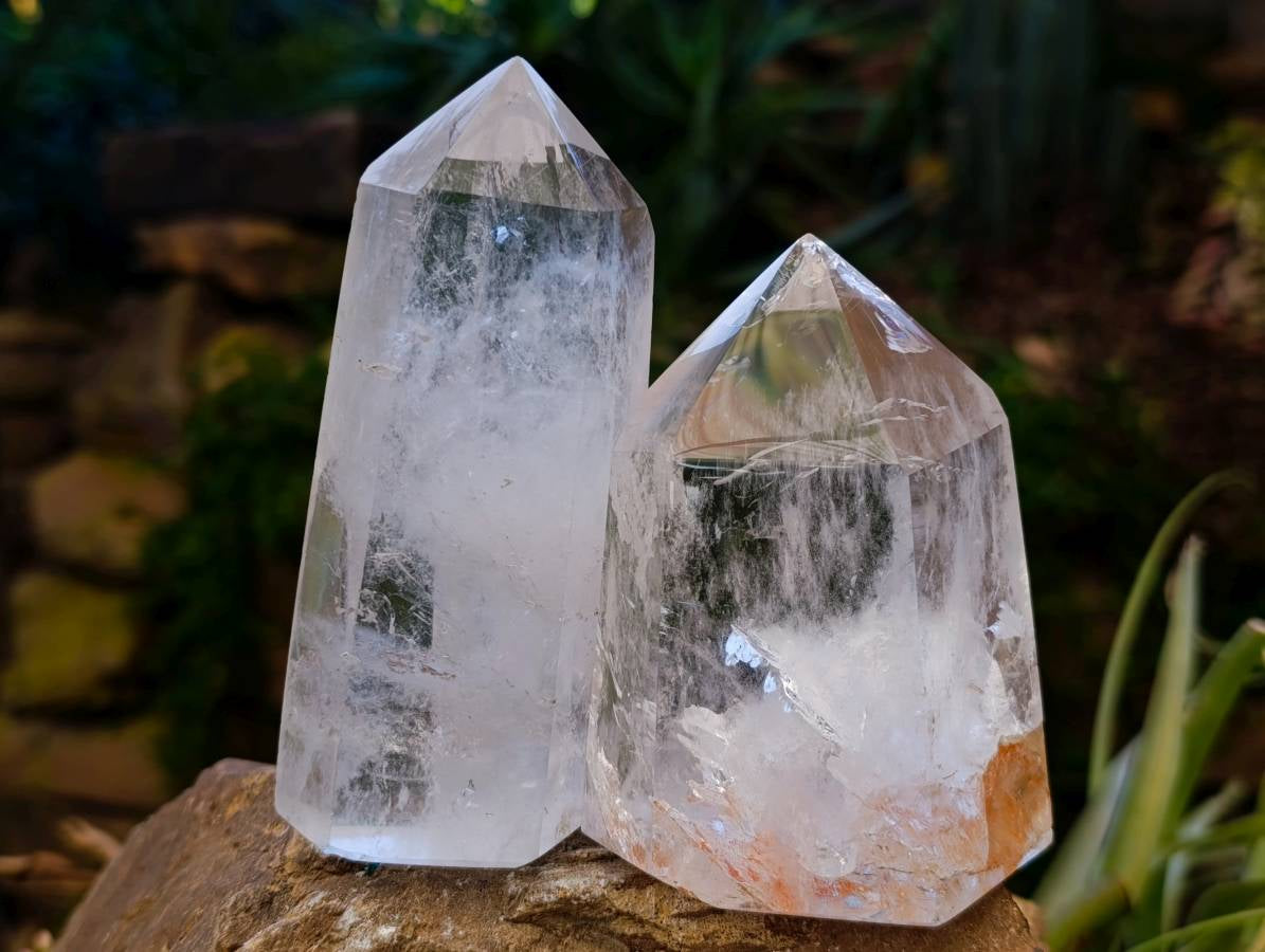 Polished Clear Quartz Crystals x 3 From Madagascar - Toprock Gemstones and Minerals 