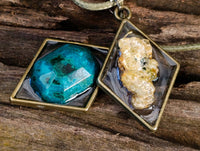 Hand Made Specially Selected Mixed Crystal Pendants - Set in Resin x 6 From Southern Africa - Toprock Gemstones and Minerals 