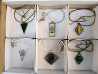 Hand Made Specially Selected Mixed Crystal Pendants - Set in Resin x 6 From Southern Africa - Toprock Gemstones and Minerals 