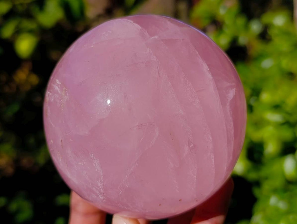 Polished Pair Star Rose Quartz Sphere x 2 Madagascar - Toprock Gemstones and Minerals 
