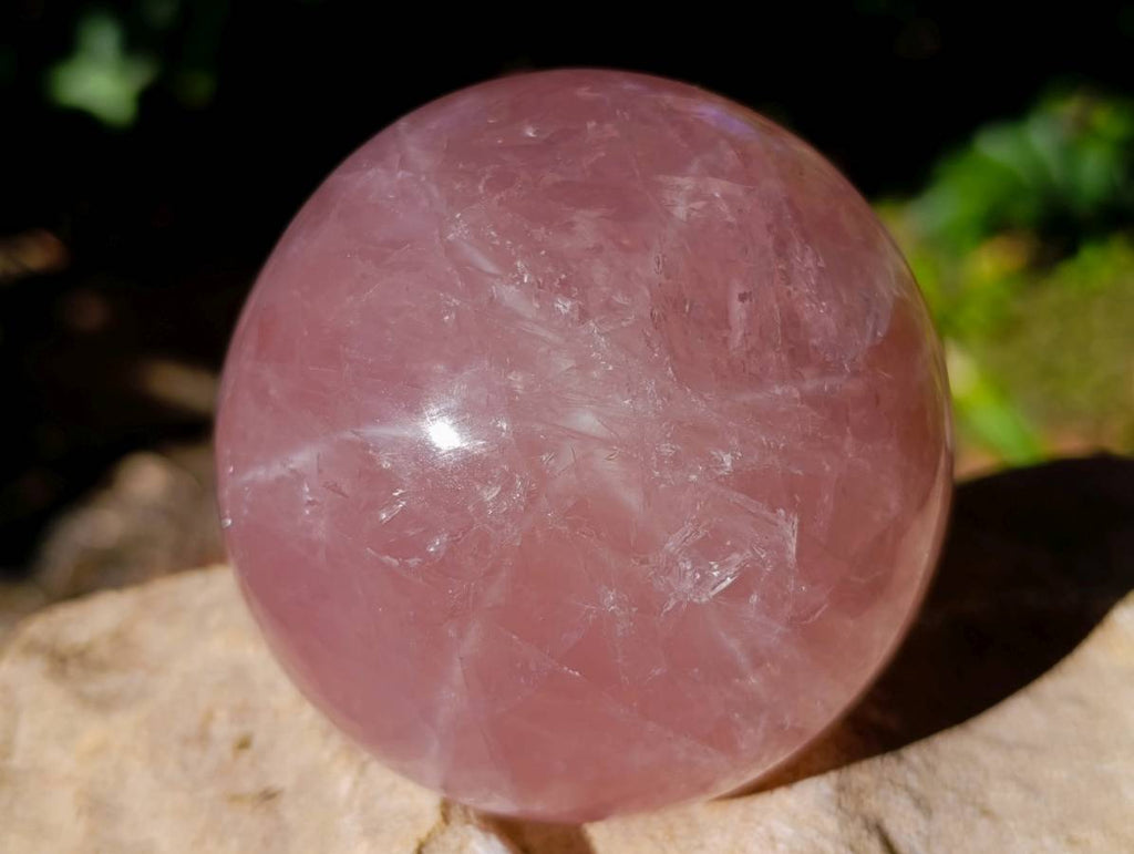 Polished Pair Star Rose Quartz Sphere x 2 Madagascar - Toprock Gemstones and Minerals 