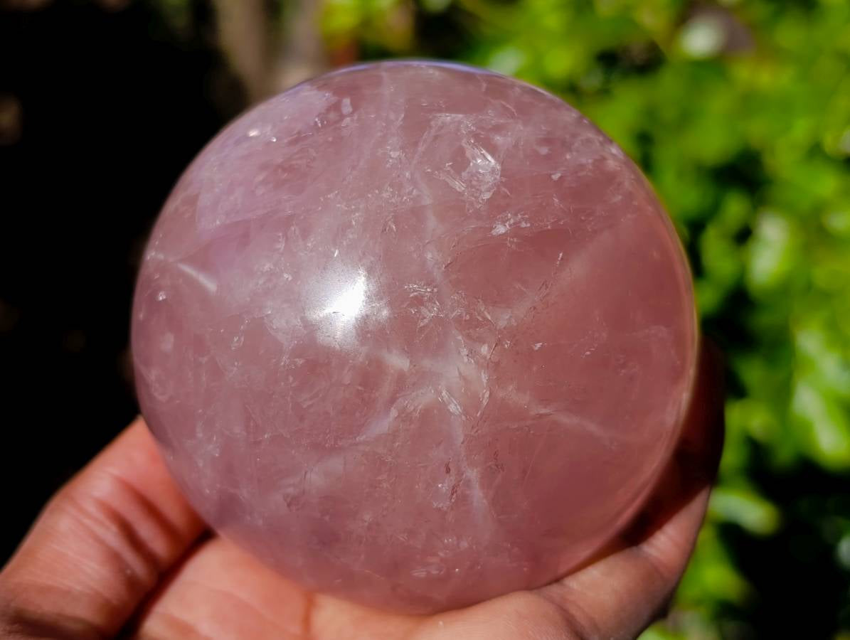 Polished Pair Star Rose Quartz Sphere x 2 Madagascar - Toprock Gemstones and Minerals 