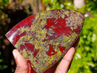 Polished Bastite Dragons Blood Standing Free Forms x 2 From Tshipise, South Africa