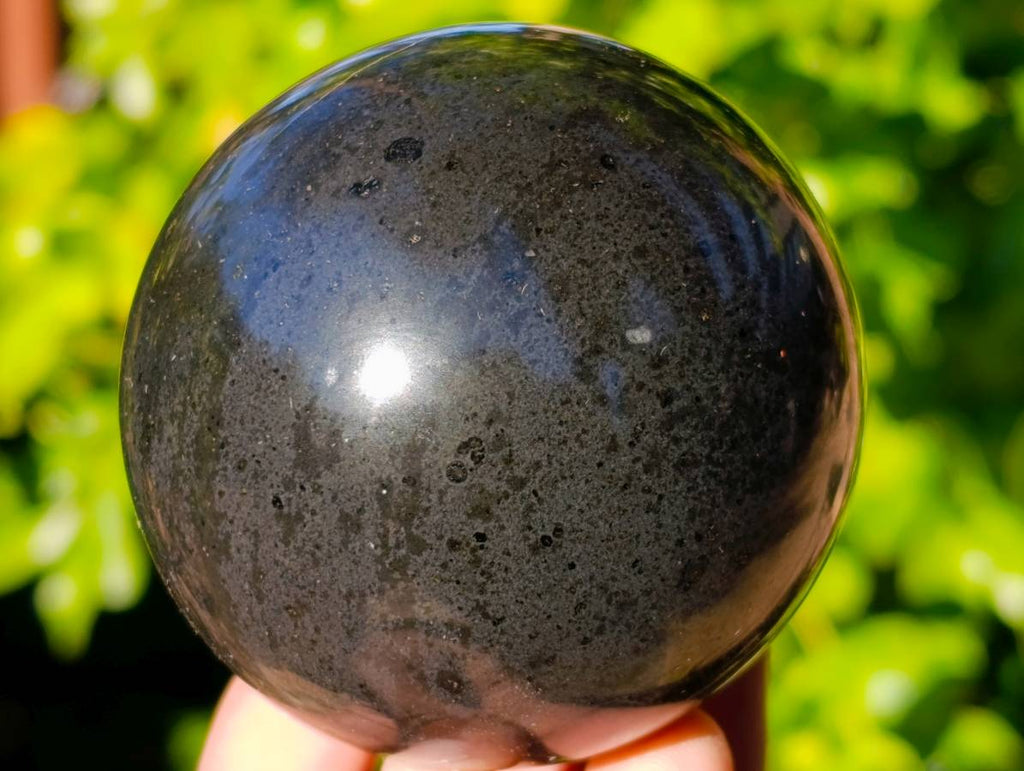 Polished Black Basalt Spheres x 4 From Antsirabe, Madagascar - Toprock Gemstones and Minerals 