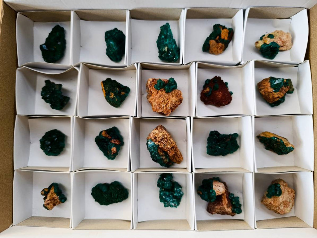 Natural Dioptase on Dolomite Matrix Specimens x 21 From Likasi, Congo - Toprock Gemstones and Minerals 