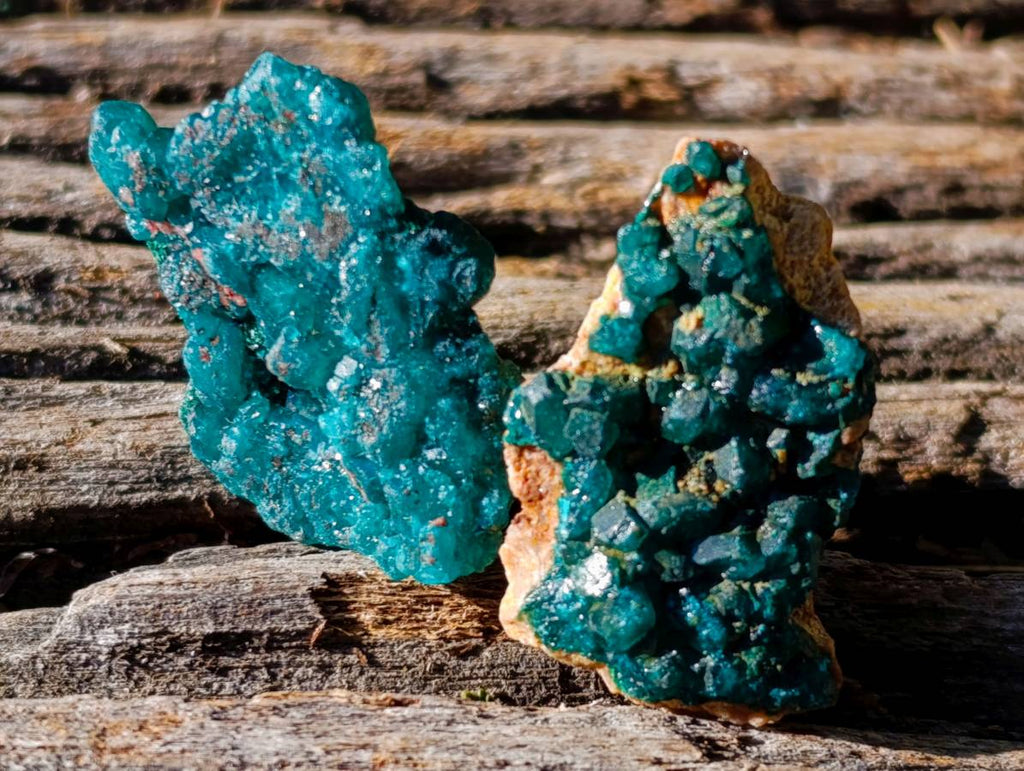 Natural Dioptase on Dolomite Matrix Specimens x 21 From Likasi, Congo - Toprock Gemstones and Minerals 