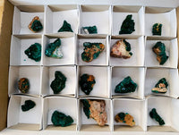 Natural Dioptase on Dolomite Matrix Specimens x 20 From Likasi, Congo