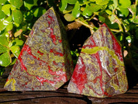 Natural Bastite Dragon Bloodstone Points x 2 From South Africa
