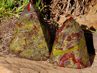 Natural Bastite Dragon Bloodstone Points x 2 From South Africa