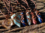 Polished Mixed Copper Wire Wrapped Pendants x 6 From Southern Africa - Toprock Gemstones and Minerals 