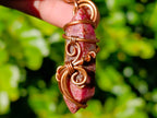 Polished Mixed Copper Wire Wrapped Pendants x 6 From Southern Africa - Toprock Gemstones and Minerals 