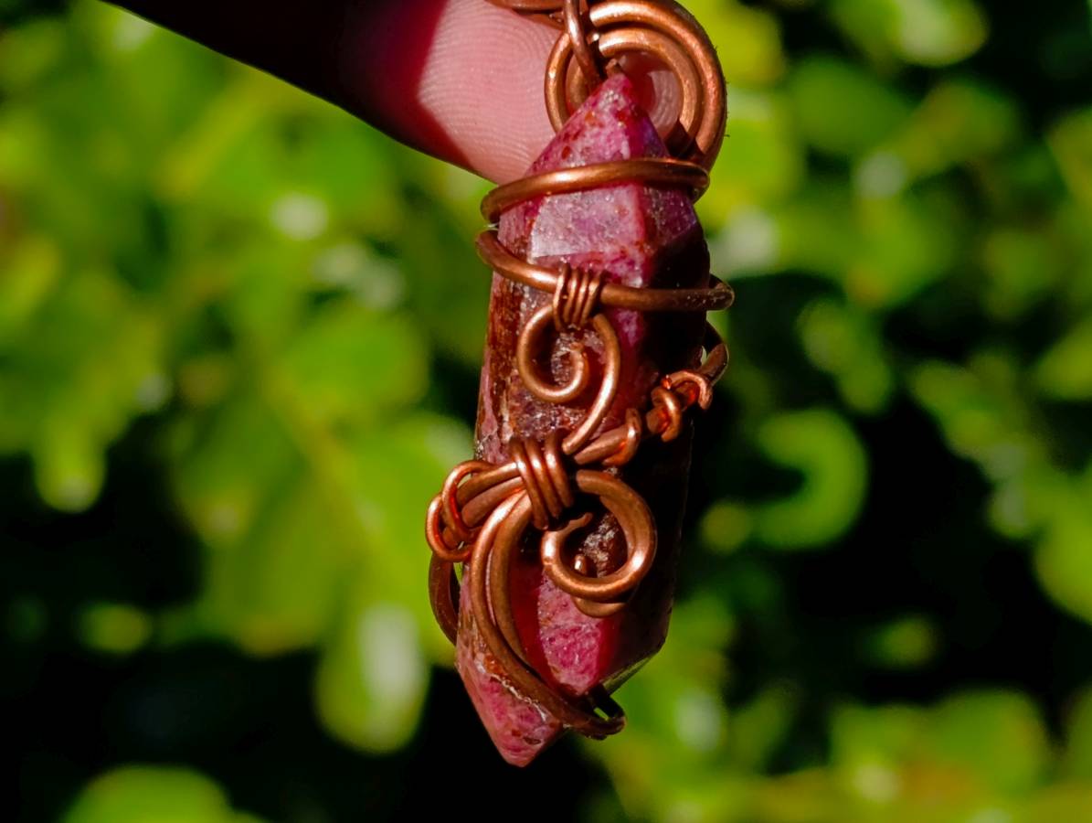 Polished Mixed Copper Wire Wrapped Pendants x 6 From Southern Africa - Toprock Gemstones and Minerals 