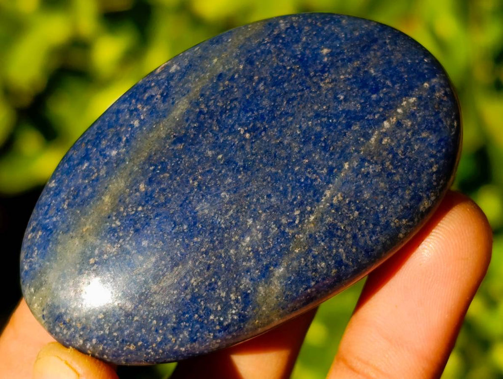Polished Lazulite Palm Stones x 35 From Madagascar - Toprock Gemstones and Minerals 