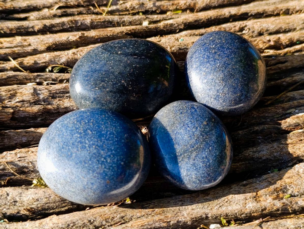 Polished Lazulite Palm Stones x 35 From Madagascar - Toprock Gemstones and Minerals 