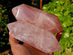 Polished Rose Quartz Double Terminated Points x 2 From Madagascar - Toprock Gemstones and Minerals 