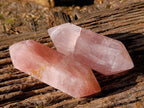 Polished Rose Quartz Double Terminated Points x 2 From Madagascar - Toprock Gemstones and Minerals 