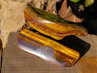 Polished On One Side Tiger's Eye x 12 From Prieska, South Africa