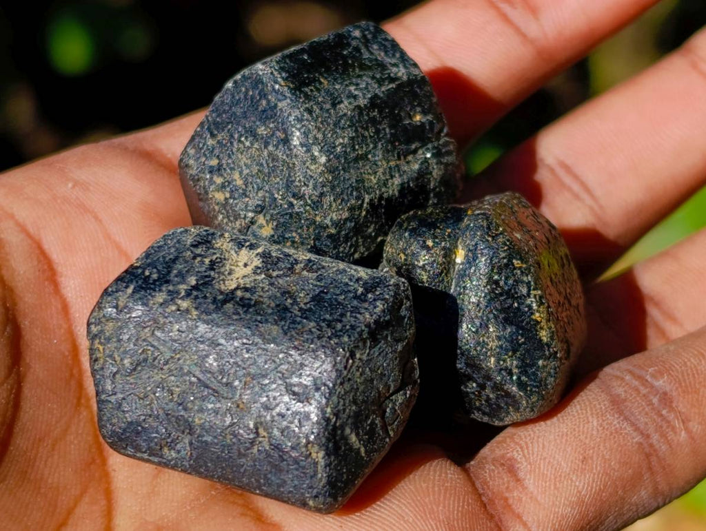 Natural Black Tourmaline Double Terminated Crystals x 38 From Zimbabwe - Toprock Gemstones and Minerals 