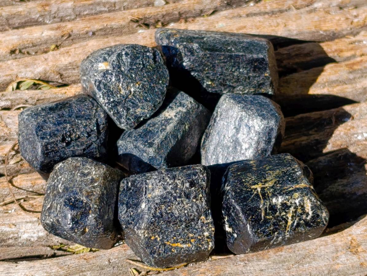 Natural Black Tourmaline Double Terminated Crystals x 38 From Zimbabwe - Toprock Gemstones and Minerals 