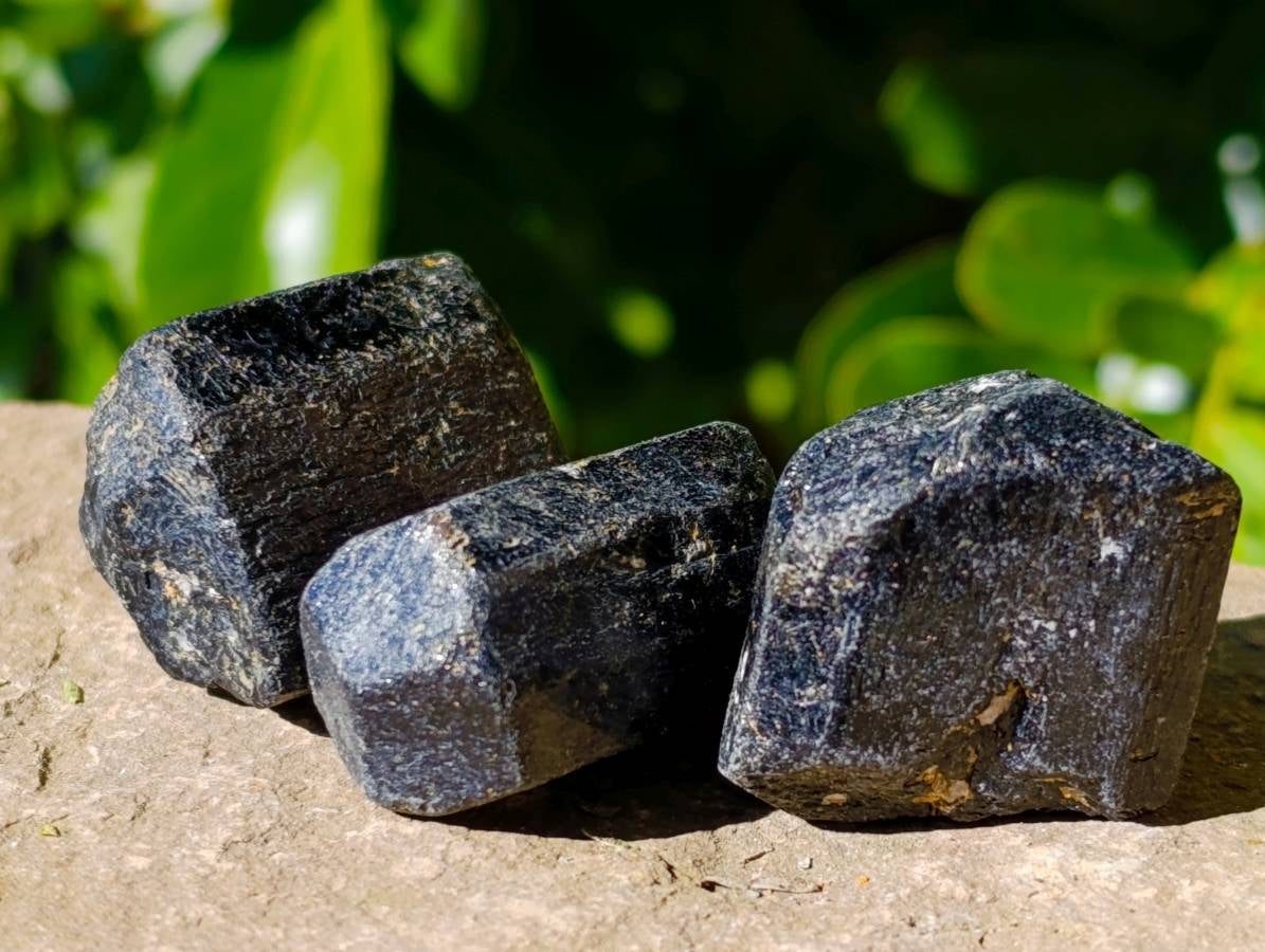 Natural Black Tourmaline Double Terminated Crystals x 38 From Zimbabwe - Toprock Gemstones and Minerals 