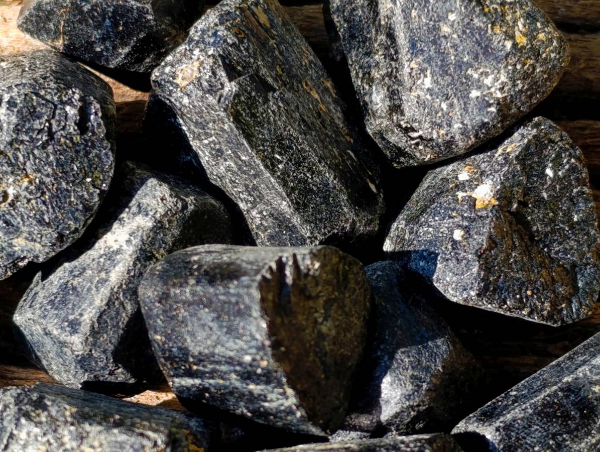 Natural Black Tourmaline Double Terminated Crystals x 38 From Zimbabwe - Toprock Gemstones and Minerals 
