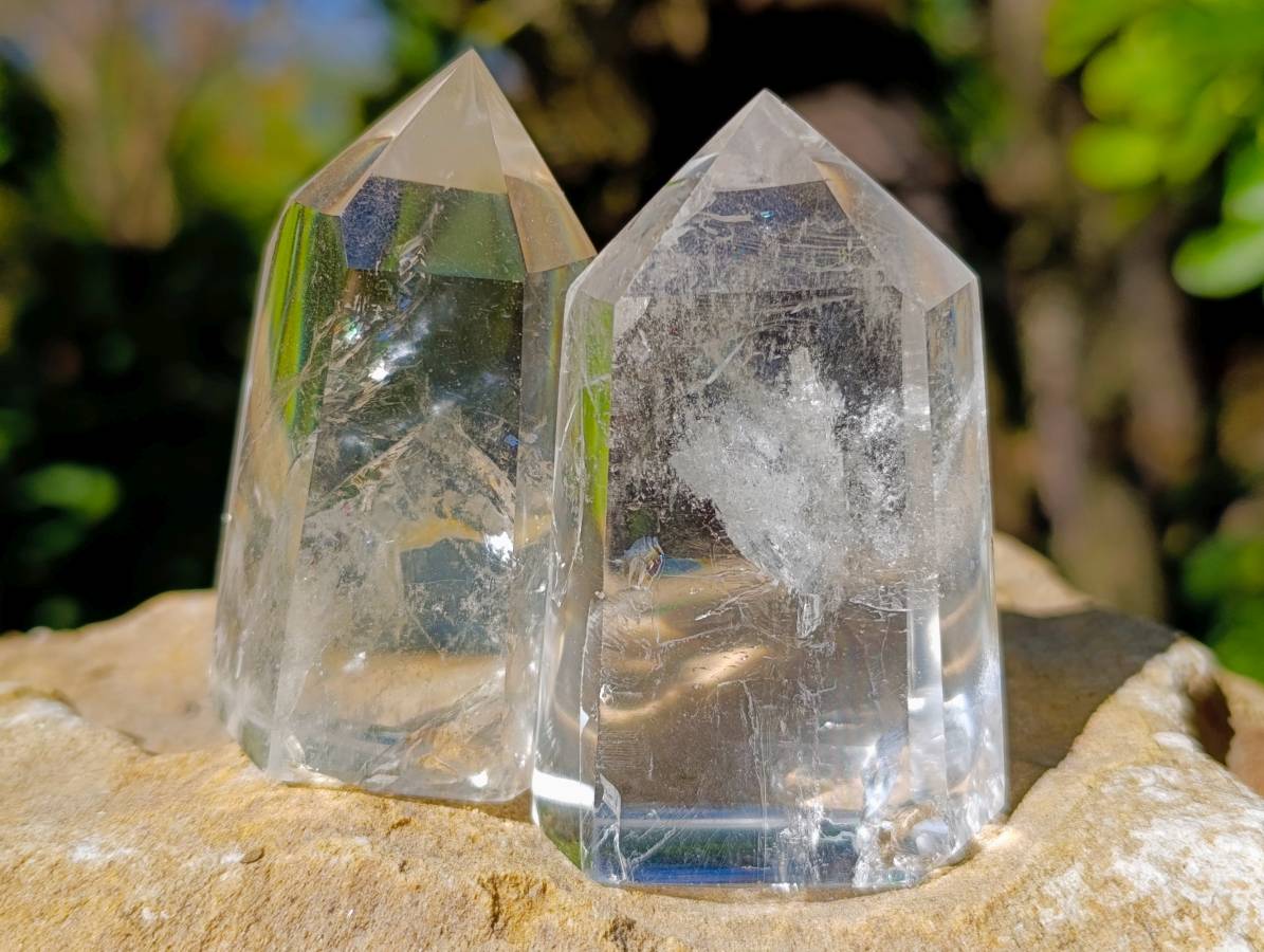 Polished Clear Quartz Crystals x 12 x From Madagascar - Toprock Gemstones and Minerals 
