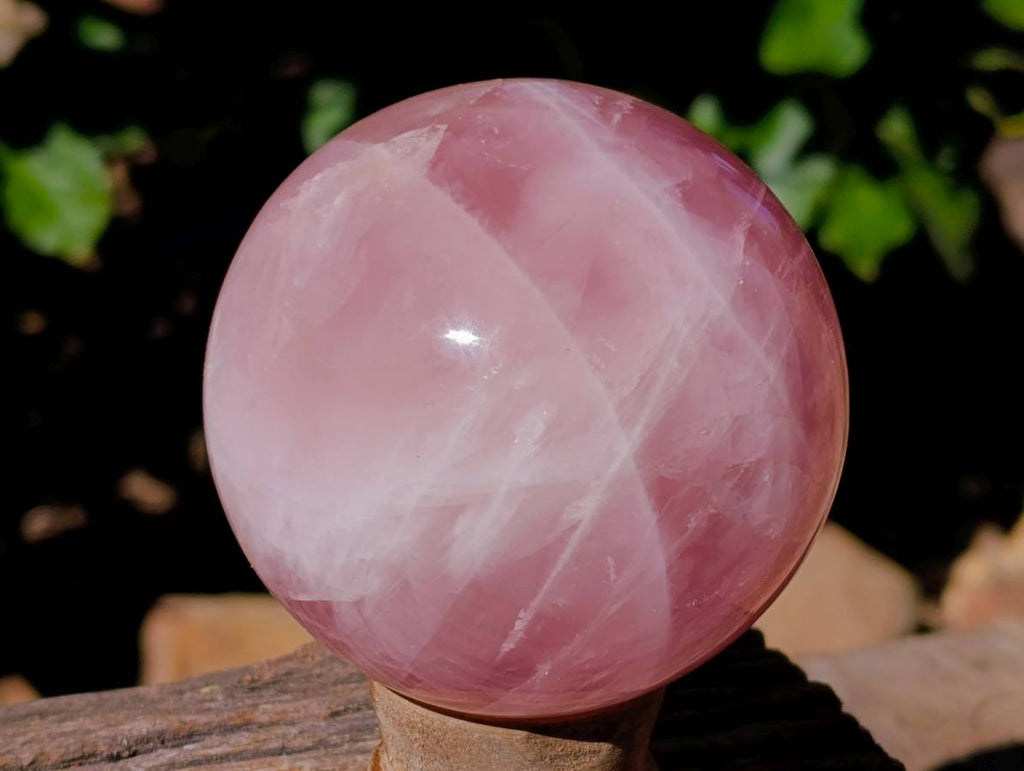 Polished Star Gemmy Rose Quartz Spheres x 2 From Madagascar - Toprock Gemstones and Minerals 