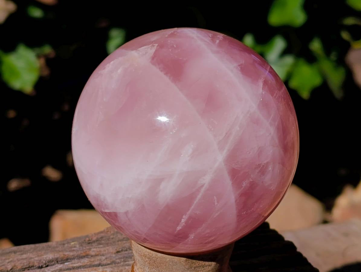 Polished Star Gemmy Rose Quartz Spheres x 2 From Madagascar - Toprock Gemstones and Minerals 