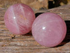 Polished Star Gemmy Rose Quartz Spheres x 2 From Madagascar - Toprock Gemstones and Minerals 