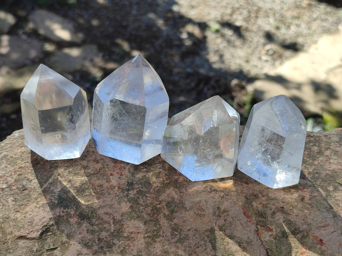 Polished Clear Quartz Crystals x 12 From Madagascar - Toprock Gemstones and Minerals 