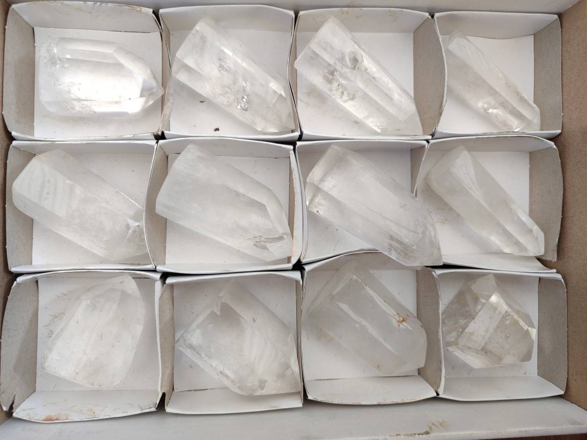 Polished Clear Quartz Crystals x 12 From Madagascar - Toprock Gemstones and Minerals 