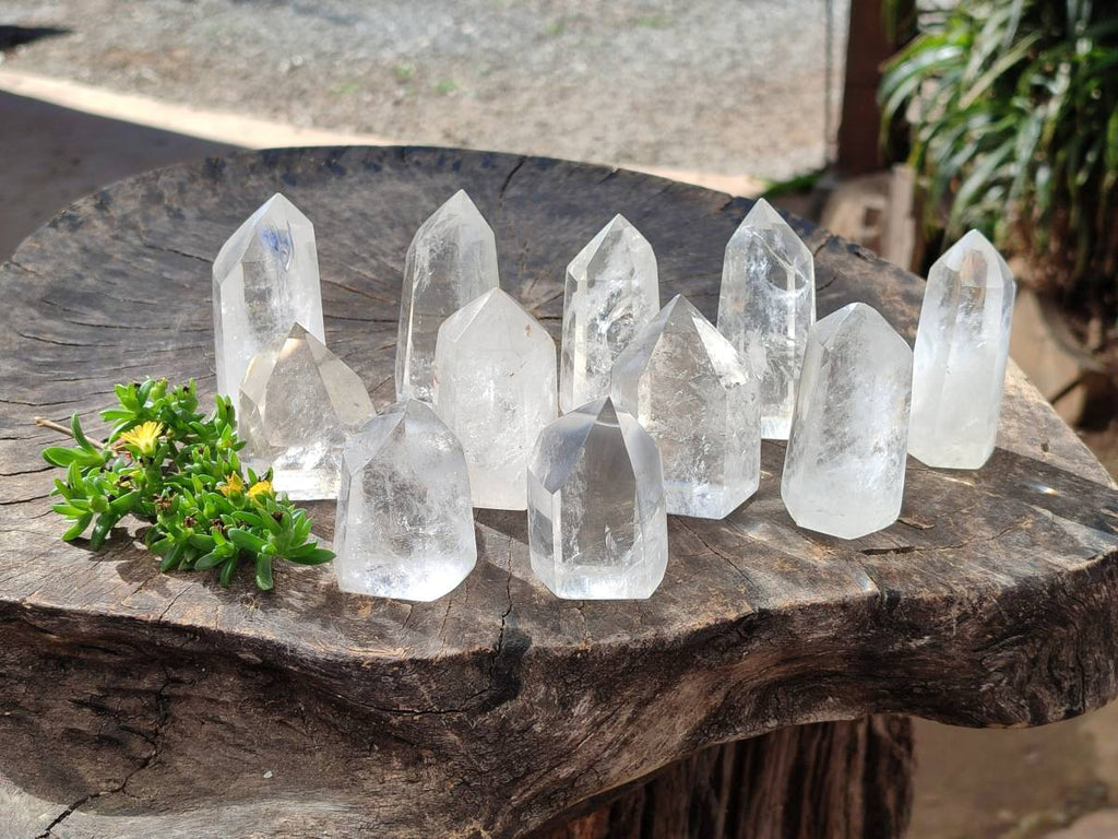 Polished Clear Quartz Crystals x 12 From Madagascar - Toprock Gemstones and Minerals 
