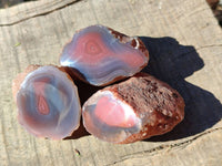 Polished On One Side Red Sashe River Agate Nodules x 20 From Zimbabwe - Toprock Gemstones and Minerals 