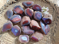 Polished On One Side Red Sashe River Agate Nodules x 20 From Zimbabwe - Toprock Gemstones and Minerals 