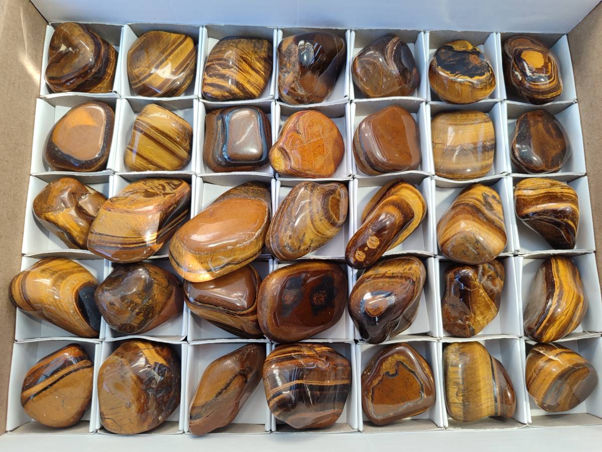 Polished Tiger's Eye Tumbled Stones x 35 From Prieska, South Africa - Toprock Gemstones and Minerals 