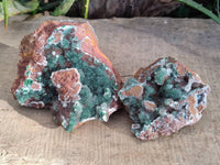 Natural Ball Malachite On Dolomite Matrix Specimens x 2 From Kambove, Congo