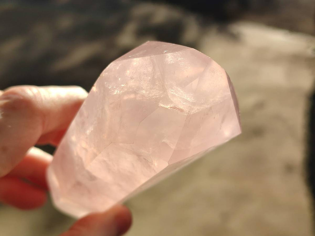 Polished Double Terminated Rose Quartz Points x 6 Madagascar - Toprock Gemstones and Minerals 