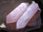 Polished Double Terminated Rose Quartz Points x 6 Madagascar - Toprock Gemstones and Minerals 