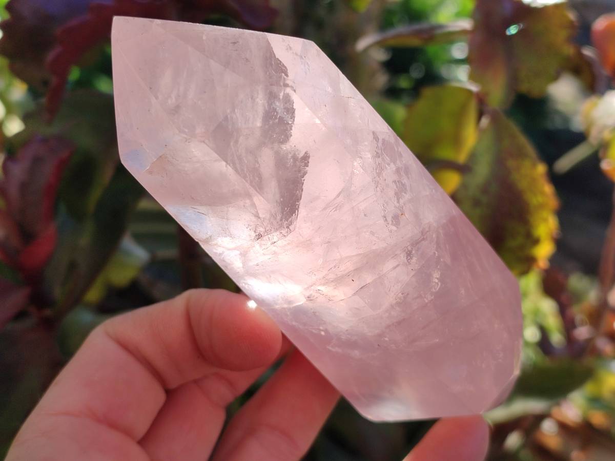 Polished Double Terminated Rose Quartz Points x 6 Madagascar - Toprock Gemstones and Minerals 