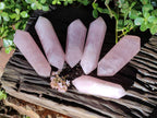 Polished Double Terminated Rose Quartz Points x 6 Madagascar - Toprock Gemstones and Minerals 