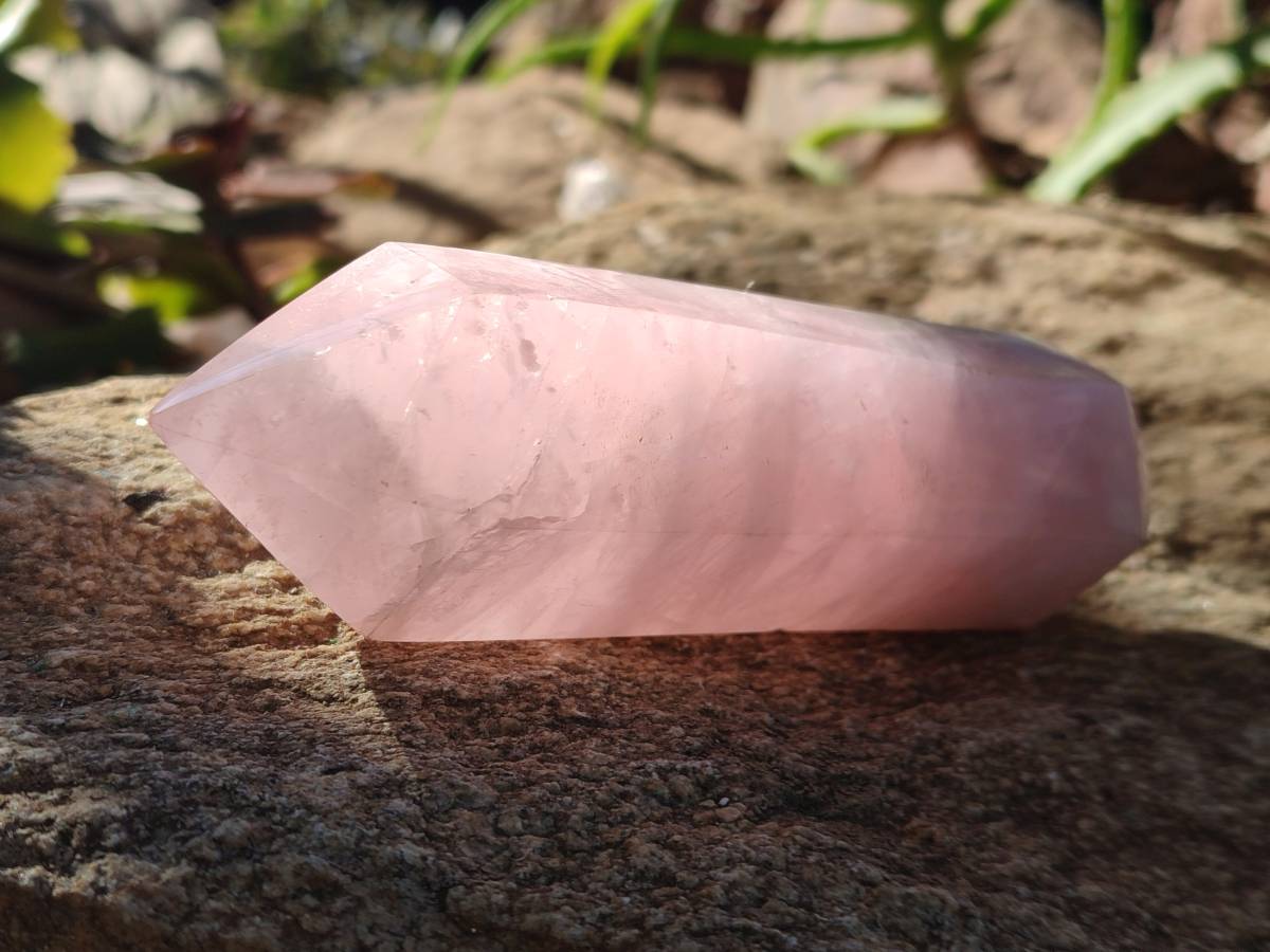 Polished Double Terminated Rose Quartz Points x 6 Madagascar - Toprock Gemstones and Minerals 