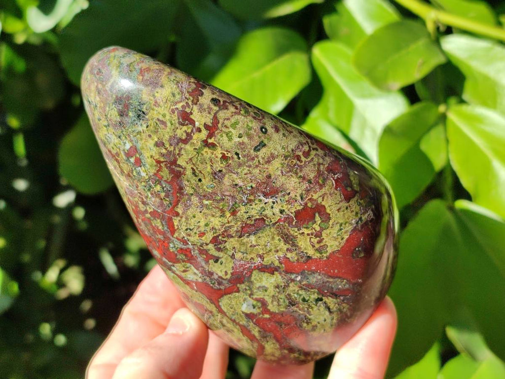 Polished Bastite Dragons Blood Standing Free Forms x 2 From Tshipise, South Africa - Toprock Gemstones and Minerals 