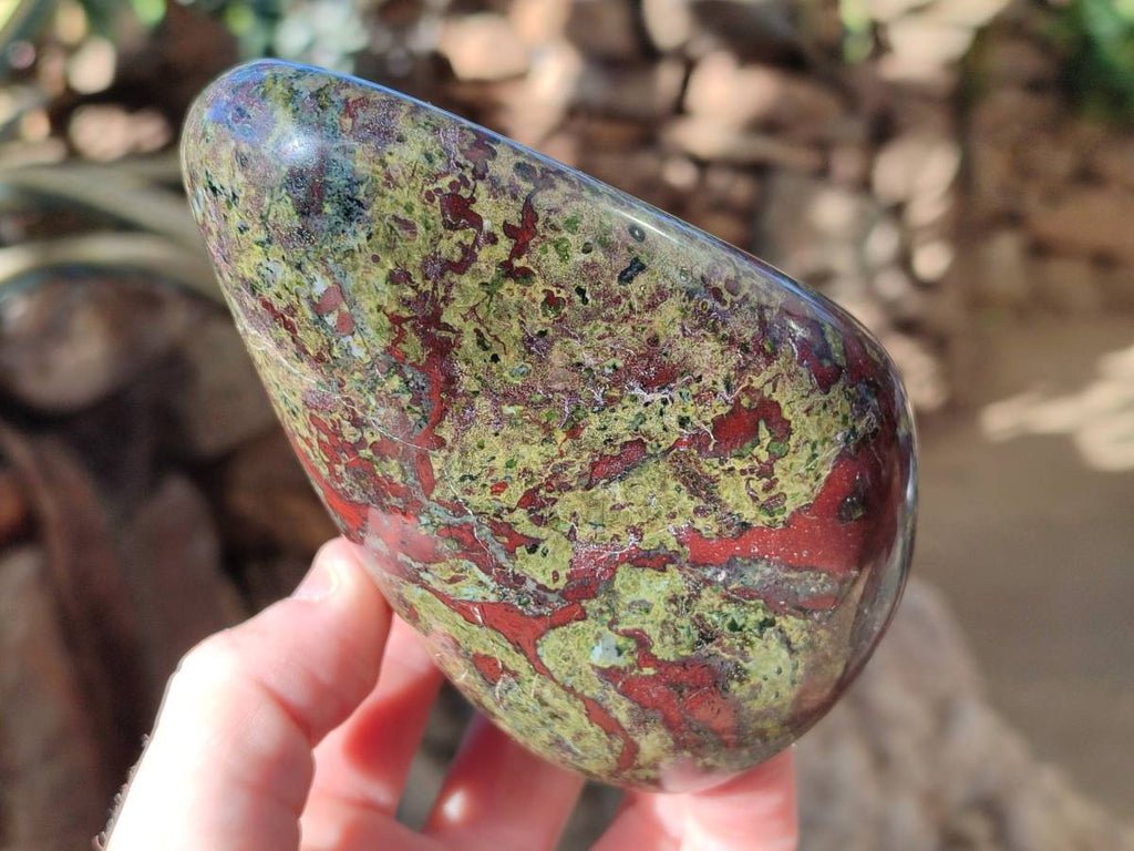 Polished Bastite Dragons Blood Standing Free Forms x 2 From Tshipise, South Africa - Toprock Gemstones and Minerals 